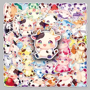 50pcs cartoon cow cute Q version animal creative graffiti stickers suitcase photo album notebook waterproof stickers Funny Stickers