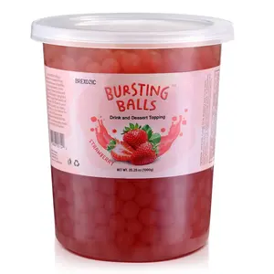 BREXONIC Boba Pearls Popping Bursting Boba, Tapioca Pearls For Bubble Tea (Strawberry , 2 LB 1 Pack) Beverage Sweet