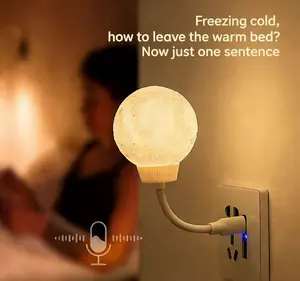 Voice-Activated 3D Globe Lamp | USB Plug-in Party Favor & Bedroom Decor Bedside