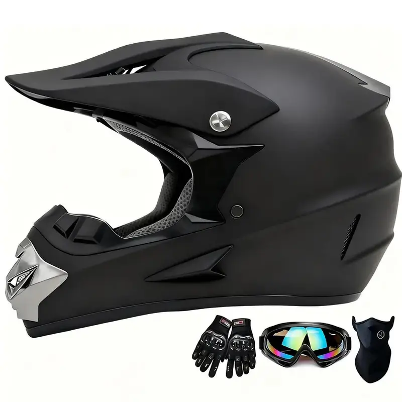 Helmet,Youth amp Adult ATV Dirt Bike Motorcycle Helmet, Kids BMX 4Wheeler OffRoad Mountain Bike,DOT Certified,W Gloves Goggles XL