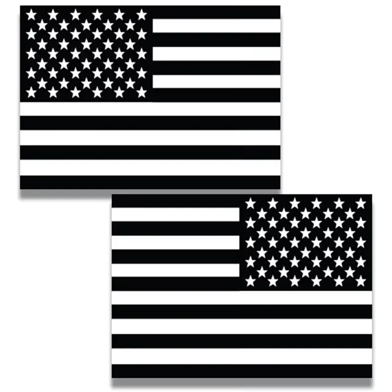 Black & White American Flag Car Magnets (2-Pack) – Heavy-Duty 4×6” USA Magnetic Decals for Trucks & SUVs