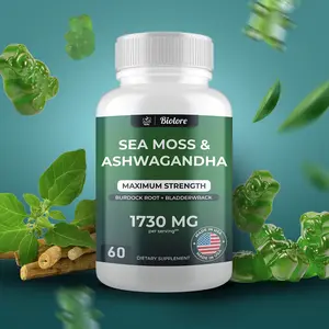 Biolore Sea Moss Gummies with Ashwagandha – Immune & Digestive Support, Vegan, Non-GMO, Gluten-Free – Irish Sea Moss, Burdock Root, Bladderwrack