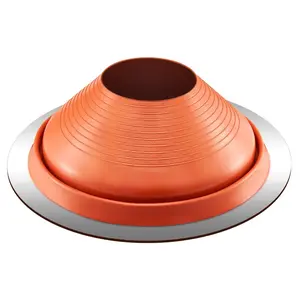 summervibes VEVOR Roof Pipe Flashing Boot, Fit Pipe OD 10 to 19, Flexible Silicone Roofing Jack Pipe Flashing, High Temp -101 to 437, Lasting Round Red Metal Base, for Chimney, Wood Stove Outdoor Vent Pipe, Hightempres