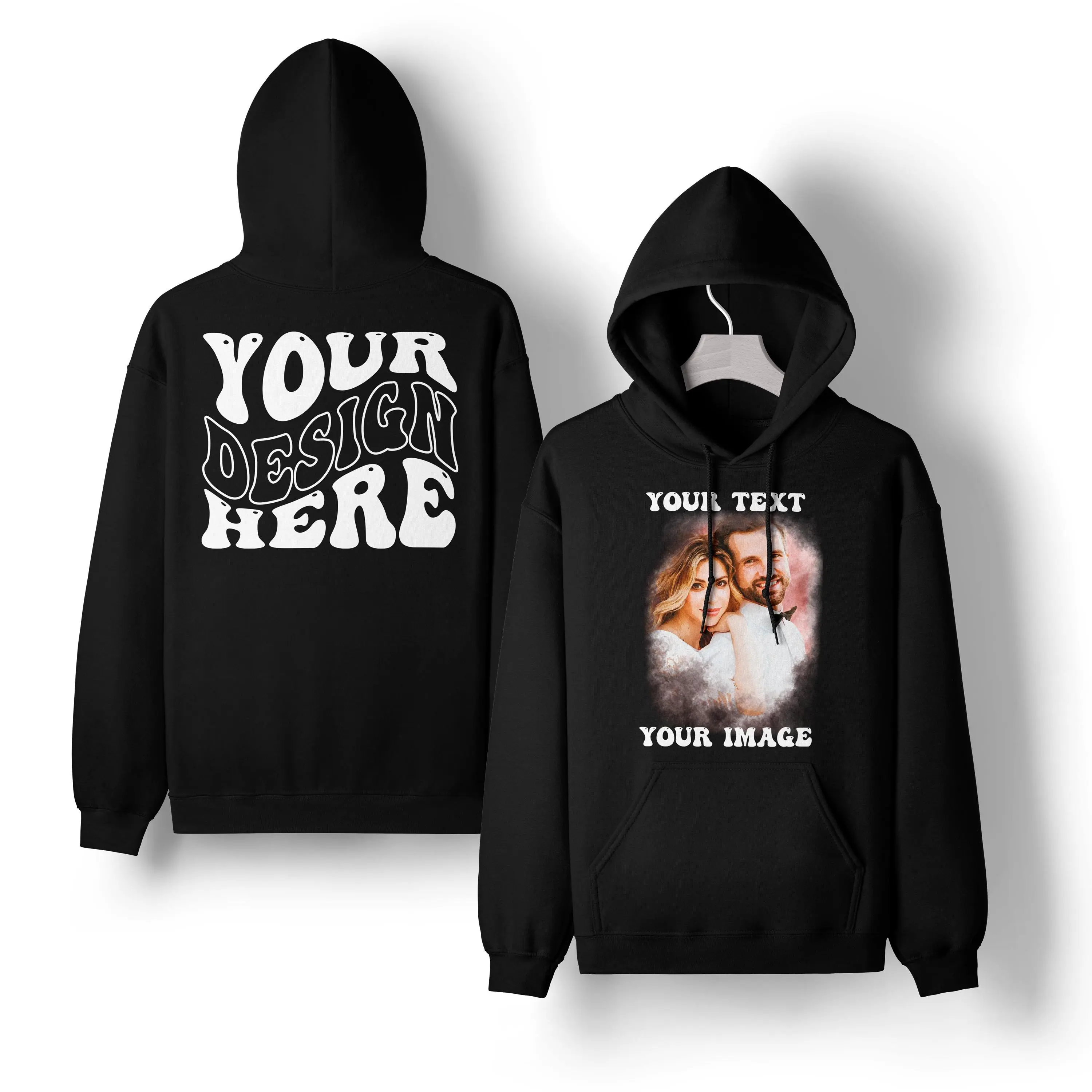 Gildan Custom Photo Valentine Hoodie Personalized Unisex Gildan Hoodie with Optional Text for Couples Anniversaries or Valentine's Day Gift