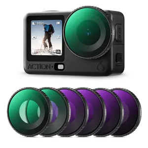 K&F CONCEPT 6-Piece Camera Lens Photography Kit, Camera Accessories for DJI Osmo Action 6, Includes CPL Polarizer, ND8 ND16 ND32 ND64 ND Lens, 1/4 Black Diffusion, HD Optical Glass with Nano Multilayer Coating, Nd Lens Filter outdoorfun