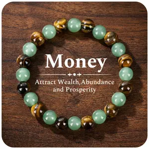 Crystal Money Bracelets for Women Wealth Attraction Green Jade Feng Shui Luck Bracelets Healing Protection Jewelry Spiritual Friend Birthday Jewelry Gifts