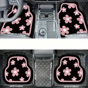 Floral Pattern Car Floor Mat, Non-slip Washable Car Floor Protective Cover, Universal Car Interior Accessories for Women & Men, Car Accessory