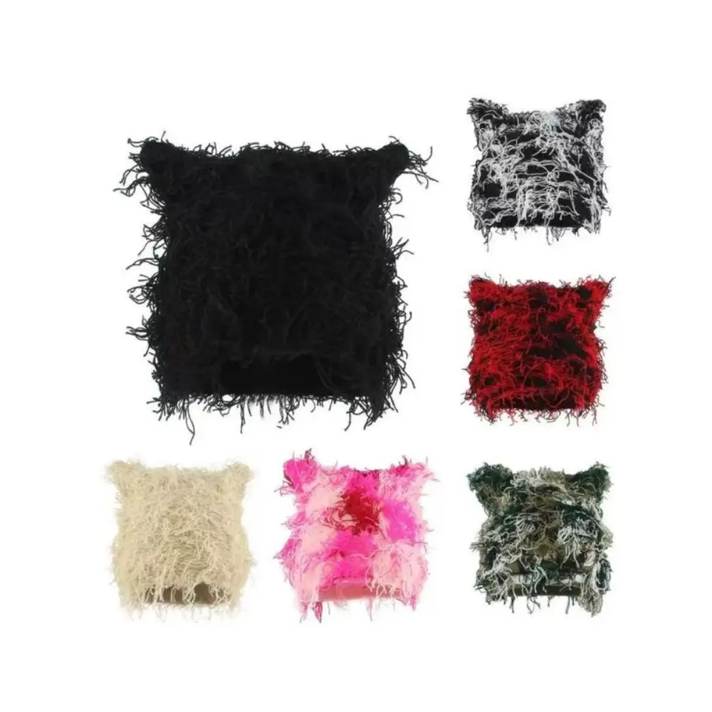 Men's Cat Ear Knit Beanie - Soft Cozy Fall-Winter Fashion Accessory, One Size Cozy Knit Beanie Hats, Cozy Beanie Hats