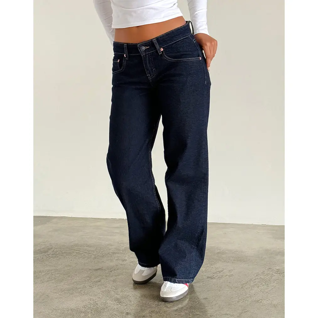 MOTEL Low Rise Parallel Jeans in Indigo