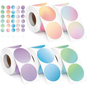 2500 count 2 Inch Circle Thermal Sticker Labels Self Adhesive Round Direct Thermal Labels Multipurpose Thermal Printer Stickers for DIY Logo Design, Qr Code, Name Tag(Gradient Color)