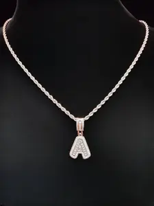 Artificial Zircon Letter Pendant Necklace, Trendy Fashion Initials Jewelry for Parties and Daily Wear, Versatile & Exquisite Jewelry for Birthday Gift, Fashionable Jewelry, Personalized Initial Necklace
