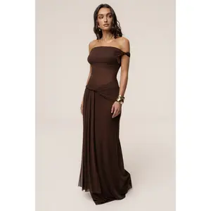 Brown Serenity Drape Gown