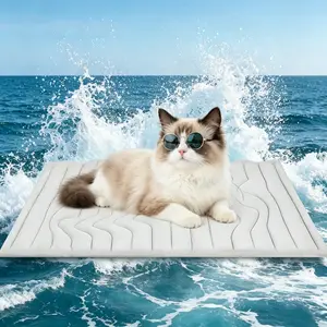 Cooling Mat for Dogs，Washable Pet Cooling Pad, No Gel, No Electric, Non-Slip Summer Crate Bed for Large Dogs，Cooling Pad Reversible (Cool & Warm), Pet Cool Mats for Dog and Cat use in Crate, Kennel, Bed, Sofa, Machine Washable, SummerVibes petlovers summe