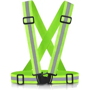 Reflective Vest Running Gear, 2Pack High Visible Safety VES for Cycling Jogging Running Walking, Adjustable for Men Women Kids