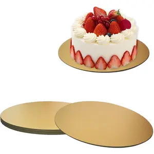 3 Pack 12 Inch Golden Round Cake Circles Cake Base Cardboard for Baking