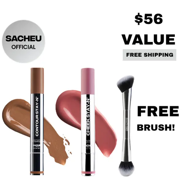 sacheu Sculpt & Blush | FREE Cheek & Contour Brush Included | Contour & Cheek STAY-N Duo | All-Day Waterproof Blush & Bronzer Set sacheu Sculpt & Blush | FREE Cheek & Contour Brush Included | Contour & Cheek STAY-N Duo | All-Day Waterproof Blush & Bronzer Set