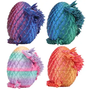 3D Printed Dragon Egg with Dragon Inside, Fantasy Desktop Decoration, Kids and Adult 3D Print Toy, Unique Desk Decor, Collectible Room Decor and Collectible