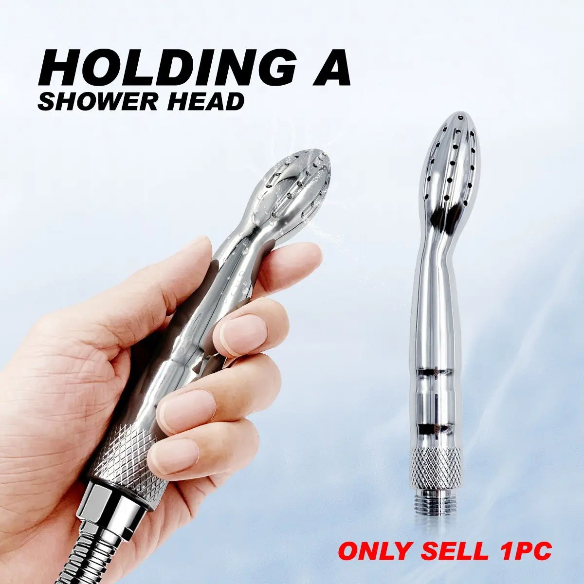 1Pcs, Metal Handheld Shower Head, Bathroom Flush Tool, Creative Small Shower, Multi-Hole Spray, Home Cleaning Accessories, Toilet Cleaner, Bath Supplies, Handheld Showerhead, Shower Water Equipment, Handheld Shower Attachment
