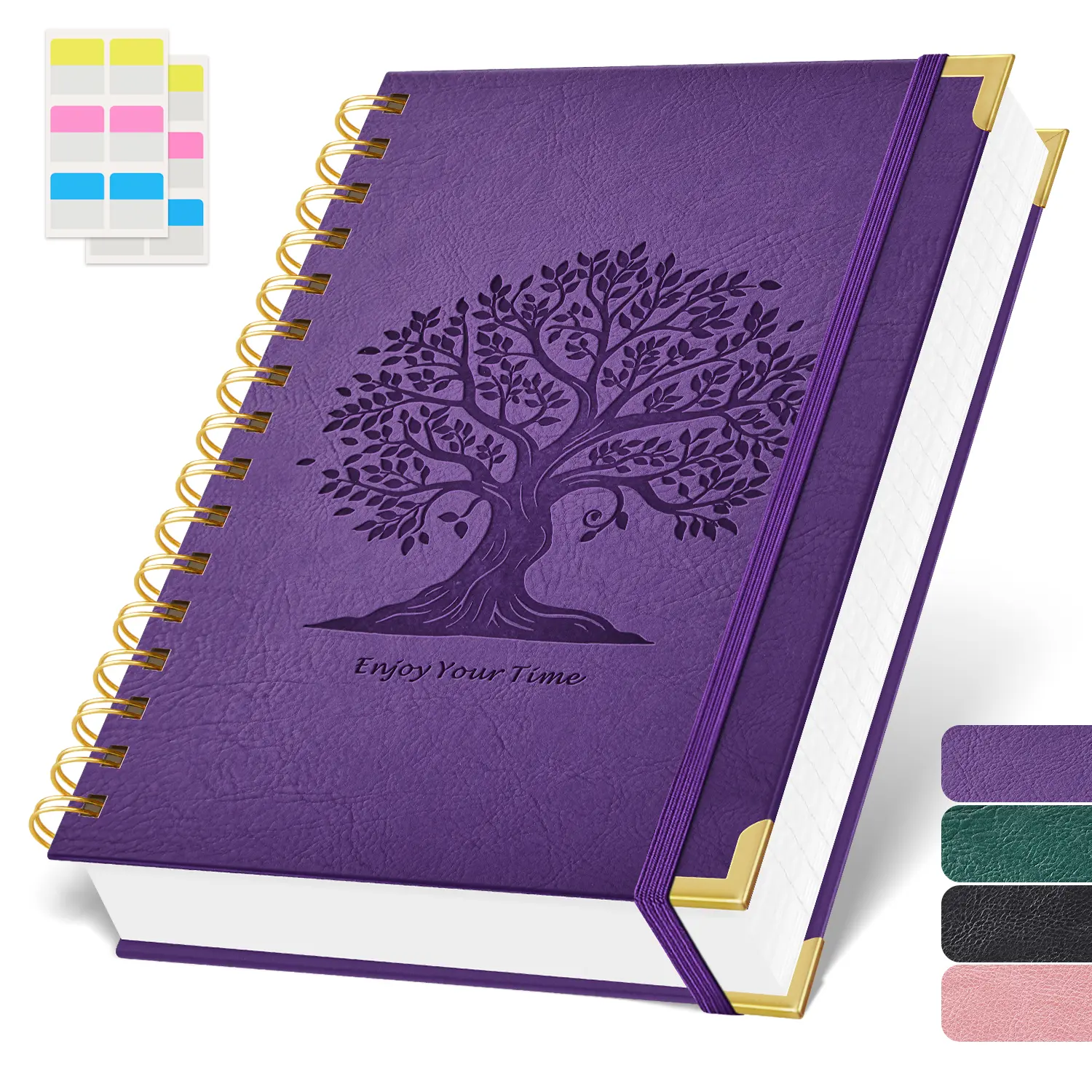 A5 Spiral Notebook Journal, College Ruled Notebook With 300 Pages 100GSM Thick Paper, No Bleed, Hardcover Leather Journal Notebook For Women/ Men Work Writing, For School Office, 5.7" X 8.3"