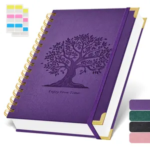 A5 Spiral Notebook Journal, College Ruled Notebook With 300 Pages 100GSM Thick Paper, No Bleed, Hardcover Leather Journal Notebook For Women/ Men Work Writing, For School Office, 5.7" X 8.4"