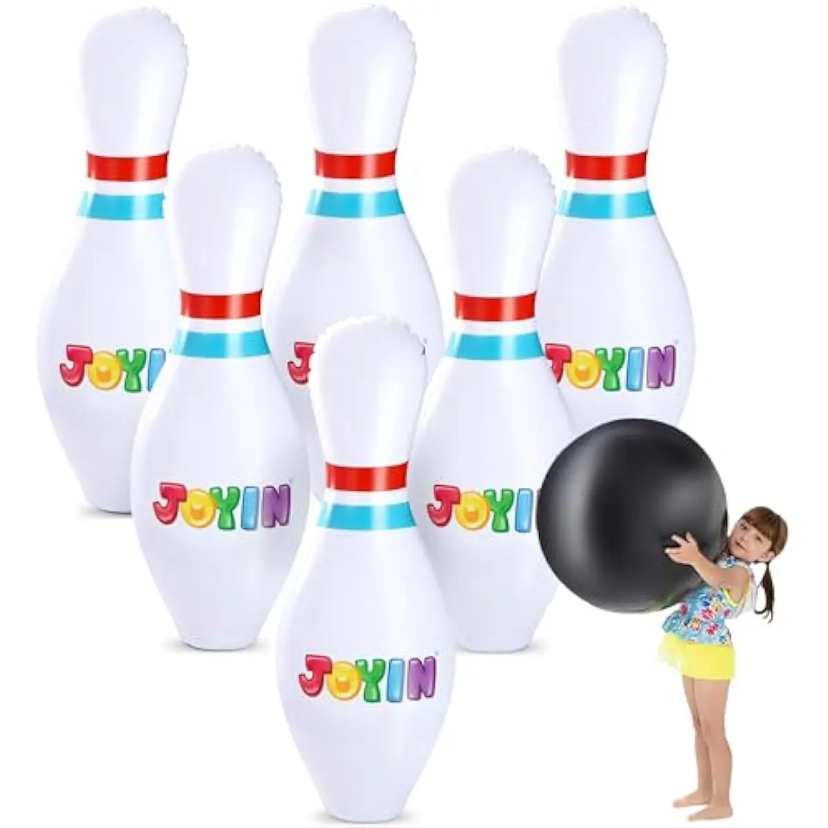 Giant Inflatable Bowling Set for Kids and Adults, Christmas Birthday Party Games, Kids Education Motor Skills Toys