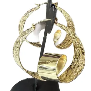 Big  beautiful  Gold Plated Round fashionable long Earrings  for Daily Wear Wedding Party Women's Gifts