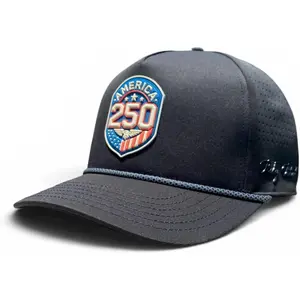 Pesky Patriot America 250 Rope Patch Hat, USA Rubber Patch Performance Snapback Cap Black
