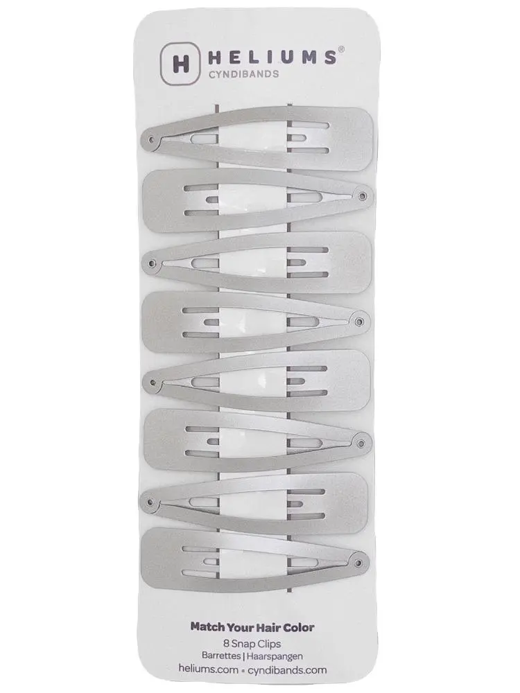 Large 2.7 Inch Snap Clips - Metal Barettes - Silver Gray