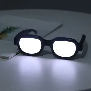 LED Light-Up Futuristic-Style Eyewear, Transparent Visible Glasses, Fun Photo Prop for Club Activities, Festive Party Accessories