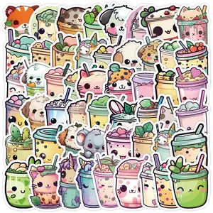 Cute Dog Series Sticker, 50pcs Waterproof Decorative Aesthetic Sticker, DIY Creative Sticker for Phone Case, Laptop, Notebook, Helmet, Skateboard