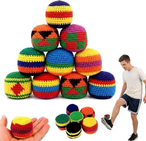 Hand-Made Knitted Hacky for Adults Sacks,2026 Upgraded Assorted Crochet Dirt Foot Bag,Footbag for Beginners Professional,Multicolored Juggling Balls Crochet Hacky Sack