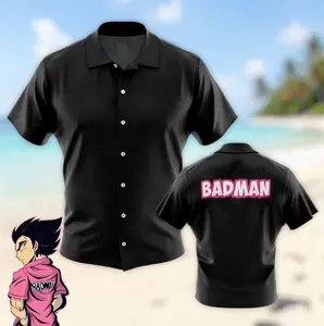 New 2026 Vegeta badman Shirt Black Dragon ball Z button up hawaiian shirt, Anime Style, Aloha Button Down, Festival Fashion, Gift for Him Her, Unisex Casual Summer Top, Holiday Outfit Essential, Limited Stock