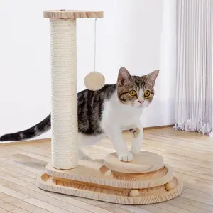 Soft Indoor Cat Scratching Board Interactive Ball Track Toy Rest Grooming Supplies Set