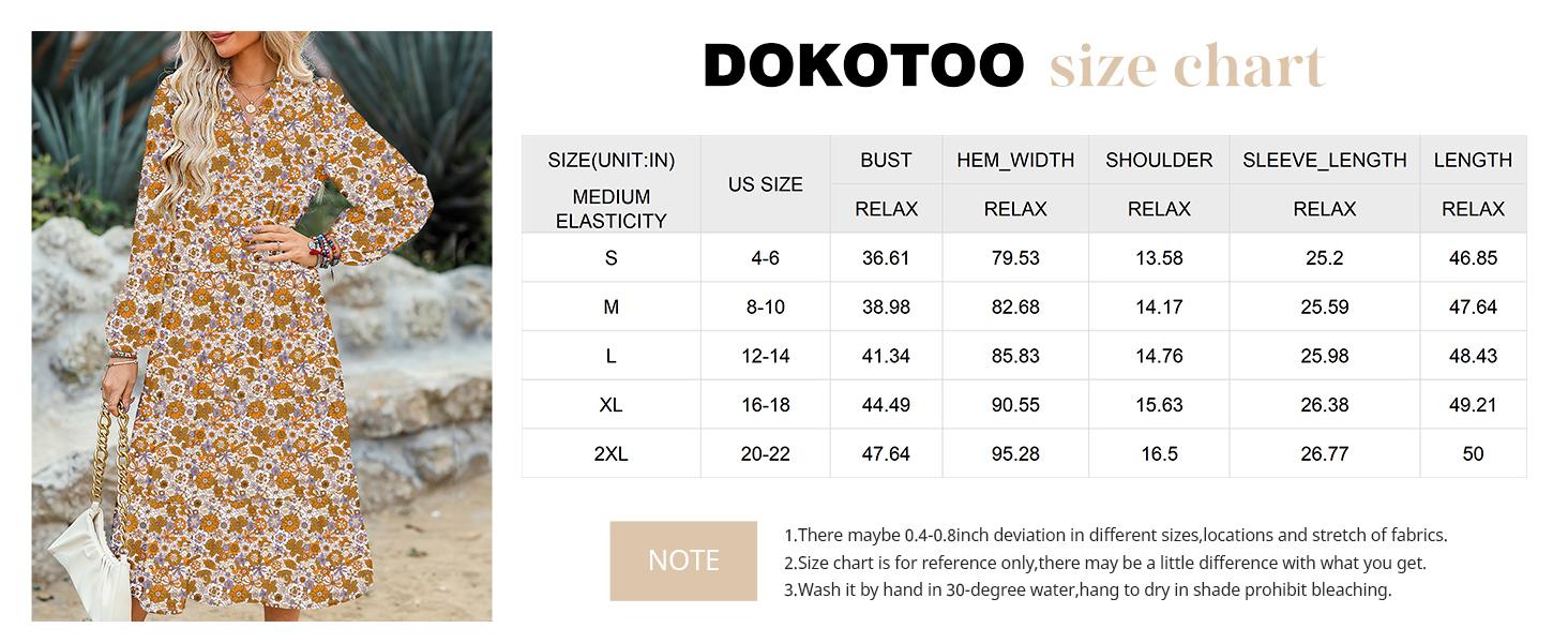 Dokotoo Women's Casual Bohemian Floral Dress 2026 V-Neck Long Puff Sleeve Midi Dress Soft Fabric Comfortable Summer Dress - Womenswear Dokotoo Women's Casual Bohemian Floral Dress 2026 V-Neck Long Puff Sleeve Midi Dress Soft Fabric Comfortable Summer Dress - Womenswear