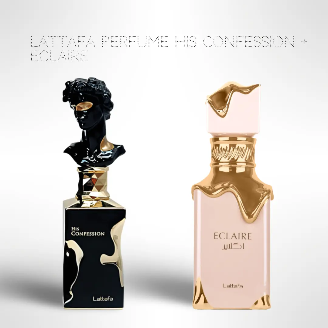 Lattafa Perfumes His confession + Eclaire 100ml (3.4 Fl oz) Long Lasting Perfume - Value Bundle - Couples Fragrance Gift Bundle