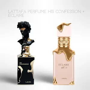 Lattafa Perfumes His confession + Eclaire 100ml (3.4 Fl oz) Long Lasting Perfume - Value Bundle - Couples Fragrance Gift Bundle