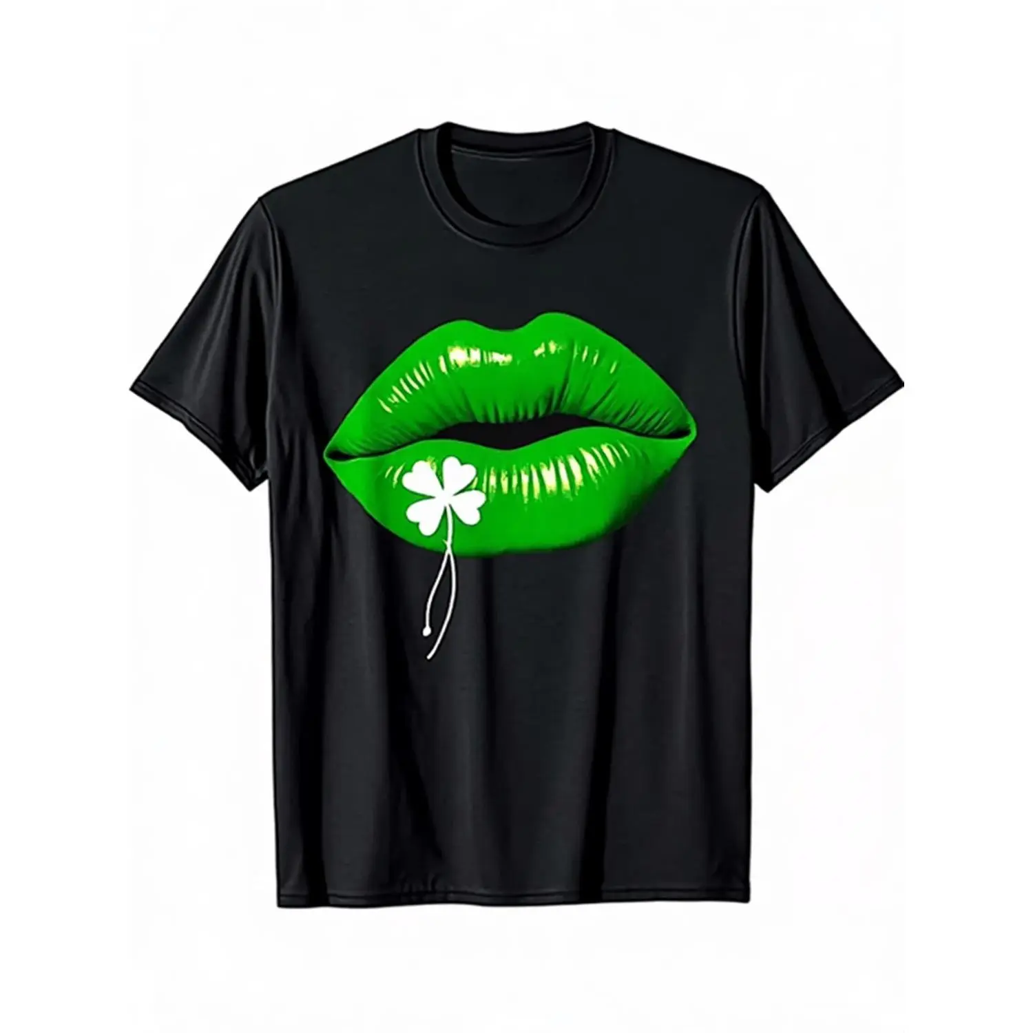 Lucky Four Leaf Clover St Patrick's Day T Shirt for Men and Women Irish Symbol Print Short Sleeve Round Neck Top Ideal for Celebrations Outdoor Activities and Casual Wear Machine Washable Comfortable Fit for All Body Types