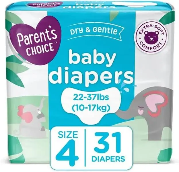 Dry&Gentle Unisex Taped Baby Diapers (Size 4, 192 Count) with Cotton Liner, Leak-Proof Protection, Stretch Sides