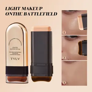 2-In-1 Contour Stick & Foundation Stick, Conceals Dark Circles, Waterproof Sweatproof, Perfect Makeup Base, Long-Lasting Formula, Longwear Makeup