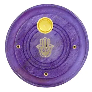 Round Hamsa Stick And Cone Incense Burner