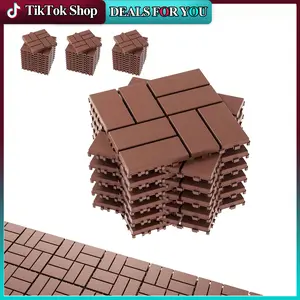 Interlocking Deck Tiles, Patio Deck Tiles, 44 Pack Deck Tiles Interlocking Outdoor All Weather, 12"x12", 44 Slat, 44 Sq.Ft, Highly Durable, Stylish, Non-Slip, Faster-Drying