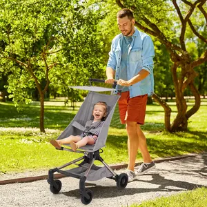 GARVEE Ultra-Lightweight Umbrella Stroller - Compact Baby Stroller <10 LBS For Airplane With Carry Bag, One-Hand Folding, Adjustable Canopy, 360° Wheels, 3-Point Harness, Travel Stroller 6-36 Months