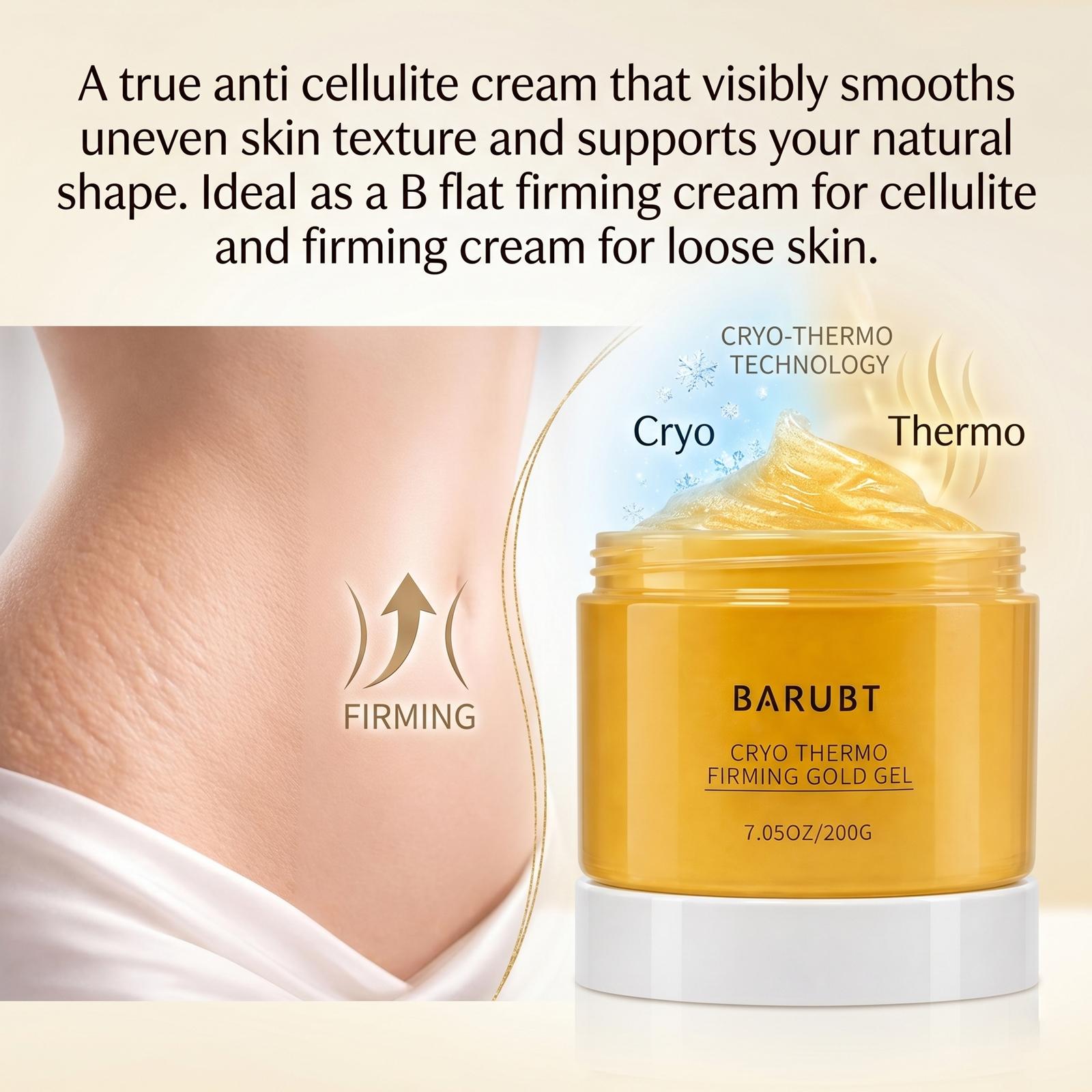 Buy 1 Get 1 Free 15-Day Anti Cellulite Cryo Thermo Sculpting Gold Cream | Invigorating Warming & Cooling Massage Cream for Toning & Smoothing Skin | Targeted Care for Belly, Thighs & Arms for Men & Women | 7.05oz/200g