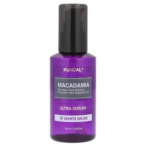 Kundal Macadamia Ultra Hair Serum, White Musk, 3.38 fl oz (100 ml)