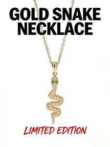 Gemstone Pendant Necklace Snake-Shaped Bicolor Gold and Silver Pendant Necklace Accessory Perfect for weddings and dates to create a romantic atmosphere.in visa wear kit i love my girlfriend chains christmasgiftideas womens gifts &Mother's Day gifts