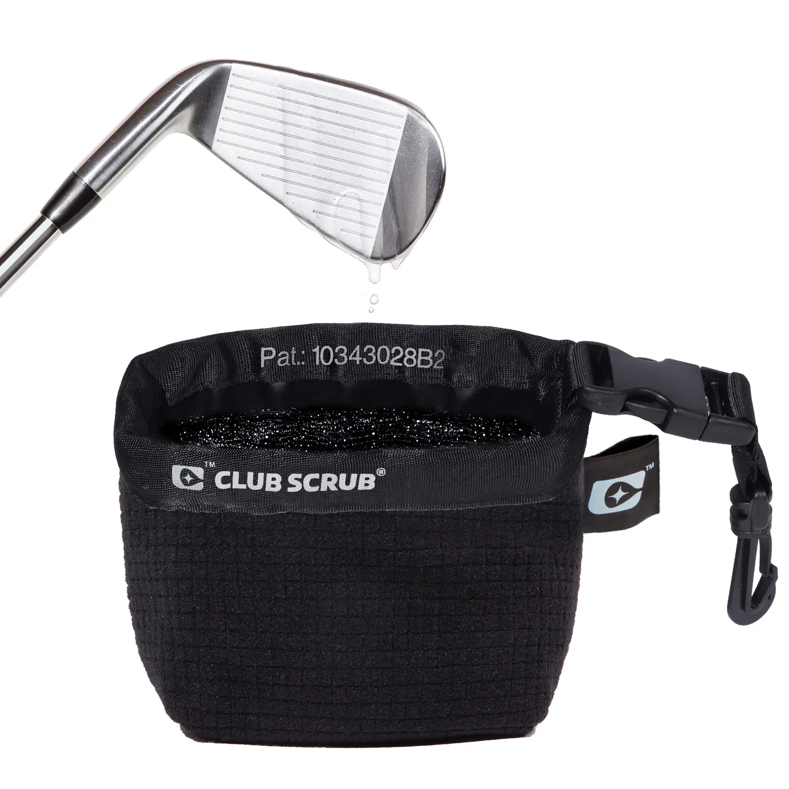 Club Scrub - Pro Model Golf Club & Ball Cleaning Bag with Waterproof Clean Face Technology Liner Detachable Clip Machine Washable Neoprene Exterior Dry Exterior Golf Gift