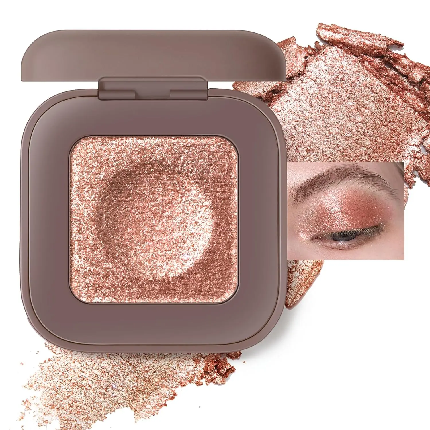 Silver Glitter Eyeshadow Palette, Holographic Multichrome Rich Color Shimmer Metallic Eye Shadow, Color Shift Diamond Sparkle Eye Brightener Palette Fairy Makeup#01