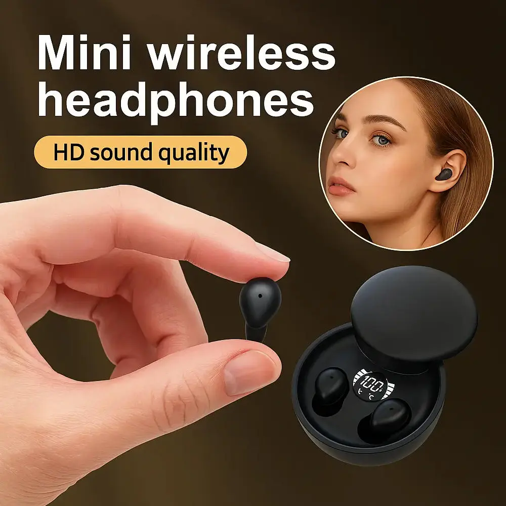 Mini Invisible Headphones Bluetooth 5.4 True Wireless In-EarEarphones sport Audio Earbud audifonos bluetoothwirelessheadphones noise cancelling headphonesgamingheadset