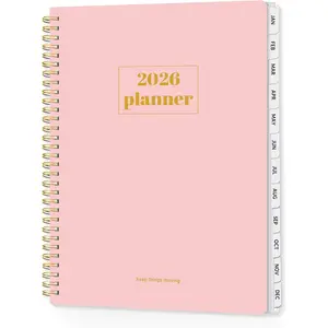 Planner 2026 Weekly and Monthly, January 2026-December 2026, 8.5"x11", Tabs, Note Pages,Spiral Binding,