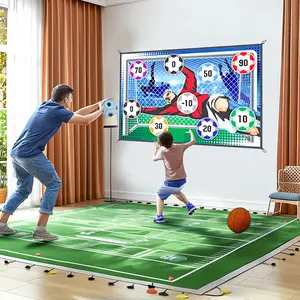 Kids Soccer Skill Challenge Game with Soccer Goal Net - Indoor Toss Toy, Scoring Targets, Football Balls, Hand-Eye Coordination Training Tool, Active Play Gift for 4-8 Year Old Boys